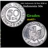 1961 Indonesia 50 Sen KM-14 Grades Gem++ Unc