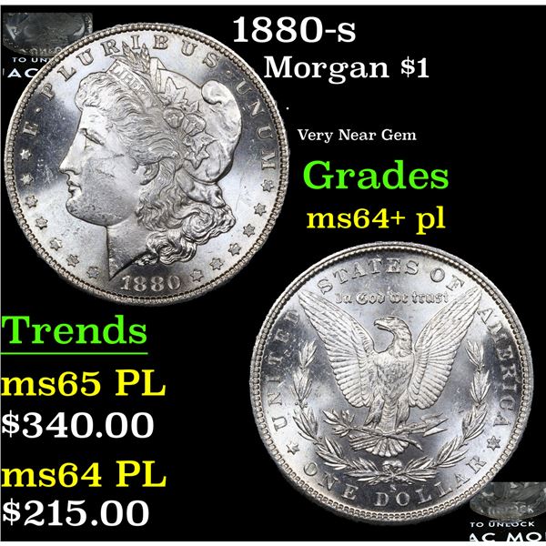 1880-s Morgan Dollar $1 Grades Choice Unc+ PL