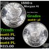 Image 1 : 1880-s Morgan Dollar $1 Grades Choice Unc+ PL