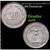 Image 1 : 1962 Ecuador 20 Centavos KM-77.1c Grades Select AU
