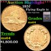 ***Auction Highlight*** 1857 Flying Eagle Cent 1c Graded ms64 BY SEGS (fc)