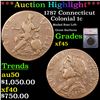 ***Auction Highlight*** 1787 Connecticut Colonial Cent 1c Graded xf45 BY SEGS (fc)