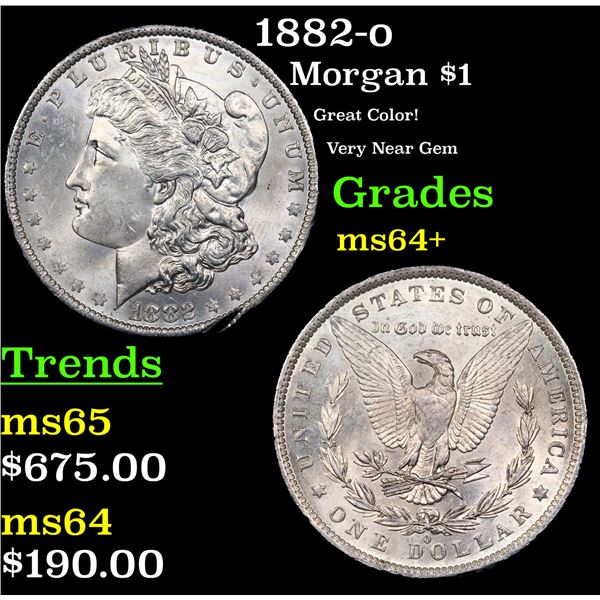 1882-o Morgan Dollar $1 Grades Choice+ Unc