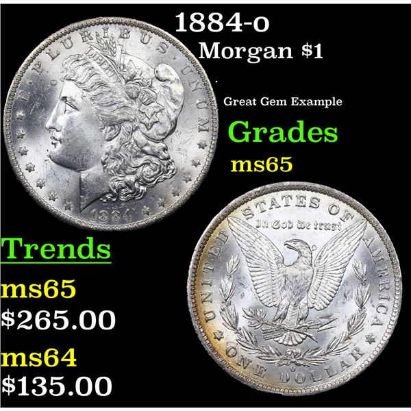 1884-o Morgan Dollar $1 Grades GEM Unc