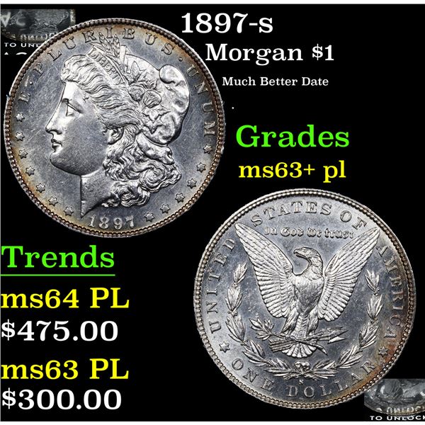 1897-s Morgan Dollar $1 Grades Select Unc+ PL