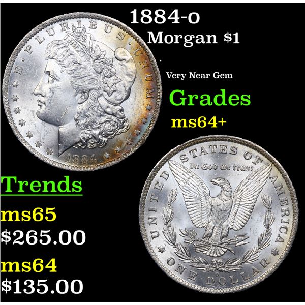 1884-o Morgan Dollar $1 Grades Choice+ Unc