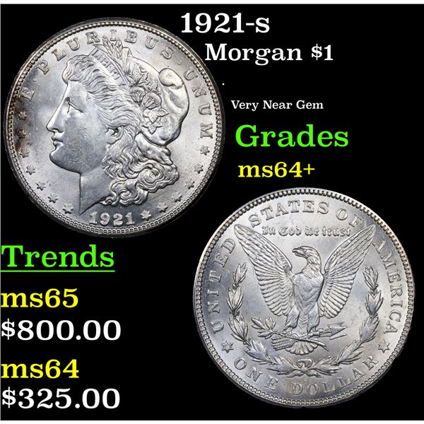 1921-s Morgan Dollar $1 Grades Choice+ Unc