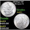 Image 1 : 1878-p 7tf Morgan Dollar $1 Grades Select+ Unc