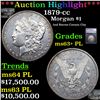***Auction Highlight*** 1879-cc Morgan Dollar $1 Graded ms63+ PL BY SEGS (fc)