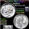 Image 1 : ***Auction Highlight*** 1920-d Mercury Dime 10c Graded ms65 FSB BY SEGS (fc)