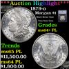 ***Auction Highlight*** 1879-o Morgan Dollar $1 Graded ms64+ PL BY SEGS (fc)