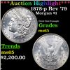 ***Auction Highlight*** 1878-p Rev '79 Morgan Dollar $1 Graded ms65 BY SEGS (fc)