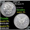Image 1 : 1897-p Morgan Dollar $1 Grades Choice Unc+ PL