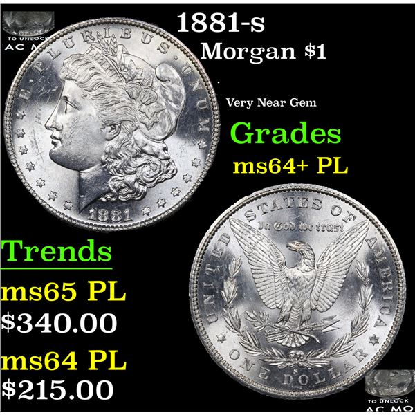1881-s Morgan Dollar $1 Grades Choice Unc+ PL