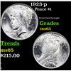 Image 1 : 1923-p Peace Dollar $1 Grades GEM Unc