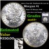 Image 1 : 1904-o Vam-4B  FishHook Morgan Dollar Hit List 40 $1 Graded ms63+ BY SEGS