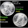 Image 1 : 1922-p Peace Dollar $1 Grades GEM Unc