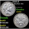 Image 1 : 1916-d Barber Quarter 25c Grades Choice+ Unc