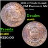 Image 1 : 1936-d Rhode Island Old Commem Half Dollar 50c Graded ms66 BY SEGS