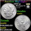 Image 1 : ***Auction Highlight*** 1901-p Morgan Dollar $1 Graded Select+ Unc BY USCG (fc)
