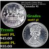 1965 Canada 1 Dollar Silver (Small Beads Pointed 5) Canada Dollar KM-64.1 $1 Grades GEM++ PL