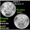 Image 1 : 1884-o Morgan Dollar $1 Grades GEM+ Unc