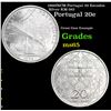 1966INCM Portugal 20 Escudos Silver KM-592 Grades GEM Unc