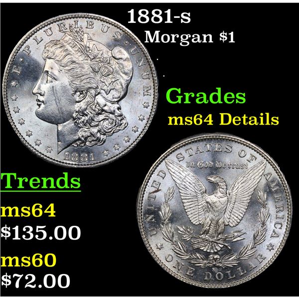1881-s Morgan Dollar $1 Grades Unc Details