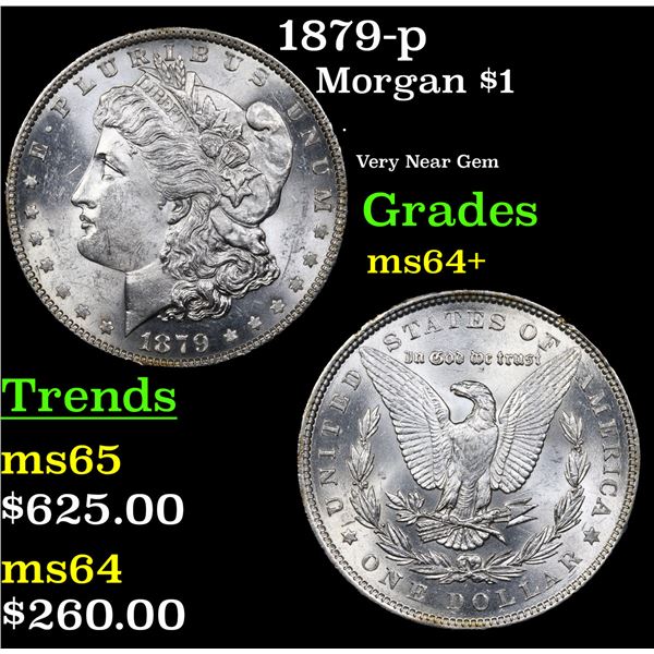1879-p Morgan Dollar $1 Grades Choice+ Unc