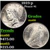 Image 1 : 1923-p Peace Dollar $1 Grades GEM+ Unc