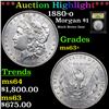 Image 1 : ***Auction Highlight*** 1880-o Morgan Dollar $1 Graded Select+ Unc By USCG (fc)