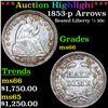 Image 1 : ***Auction Highlight*** 1853-p Arrows Seated Liberty Half Dime 1/2 10c Graded ms66 BY SEGS (fc)