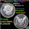 Image 1 : ***Auction Highlight*** 1904-o Morgan Dollar $1 Graded GEM Unc DMPL By USCG (fc)