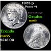 Image 1 : 1922-p Peace Dollar $1 Grades GEM Unc
