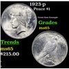 Image 1 : 1923-p Peace Dollar $1 Grades GEM Unc