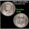 1965 Colombia 20 Centavos KM-224 Grades GEM+ Unc