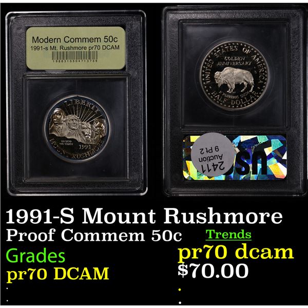 Proof 1991-S Mount Rushmore Modern Commem Half Dollar 50c Graded GEM++ Proof Deep Cameo By USCG