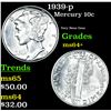 Image 1 : 1939-p Mercury Dime 10c Grades Choice+ Unc