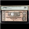Image 2 : 1864 $10 Confederate Note, T-68 Graded au50 By PMG