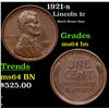 1921-s Lincoln Cent 1c Grades Choice Unc BN