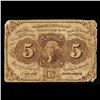 Image 2 : 1862 US Fractional Currency 5c First Issue Fr-1230 Thomas Jefferson Straight Edges, With Monogram Gr