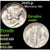 Image 1 : 1945-p Mercury Dime 10c Grades GEM++ Unc