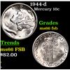 Image 1 : 1944-d Mercury Dime 10c Grades GEM+ FSB