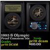 Proof 1992-S Olympic Modern Commem Half Dollar 50c Graded GEM++ Proof Deep Cameo By USCG