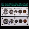 1951 United States Mint Silver Proof Set! 5 Coins, Capital Plastics holder