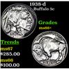 Image 1 : 1938-d Buffalo Nickel 5c Grades GEM++ Unc