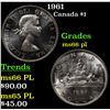 Image 1 : 1961 Canada Dollar $1 Grades GEM+ UNC PL
