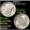 Image 1 : 1943-p Mercury Dime 10c Grades GEM+ FSB