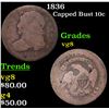 Image 1 : 1836 Capped Bust Dime 10c Grades vg, very good