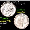 Image 1 : 1941-d Mercury Dime 10c Grades GEM+ FSB